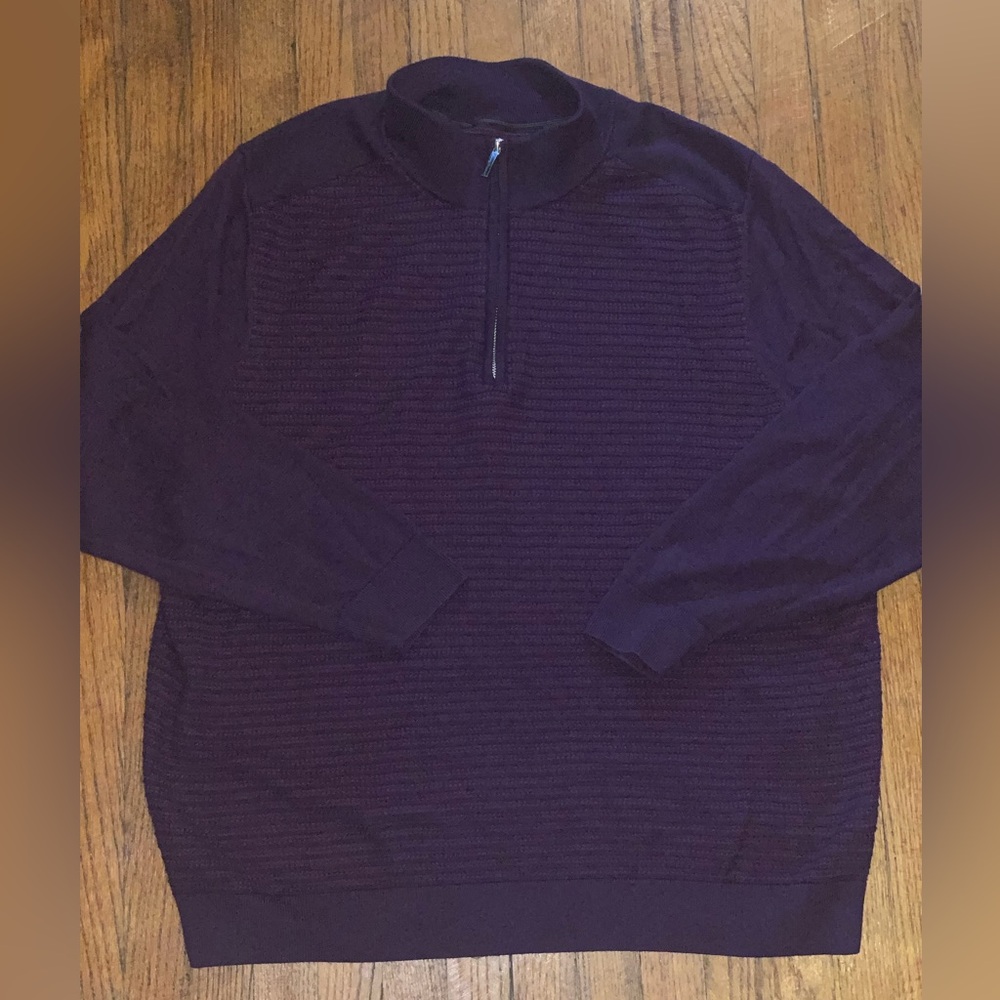 Tommy Bahama Half Zip Sweater Mens XXL Purple Pullover